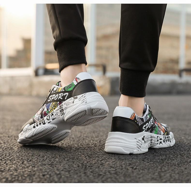 Giày Thể Thao Nam- Giày Sneakers Nam Họa Tiết Màu Sắc Nổi Bật 2019