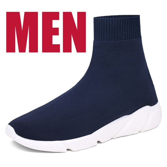 Breathable Men Casual Shoes Light Sneakers Men Sock Shoes Male High Top