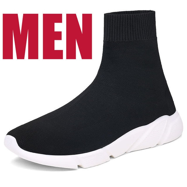 Breathable Men Casual Shoes Light Sneakers Men Sock Shoes Male High Top