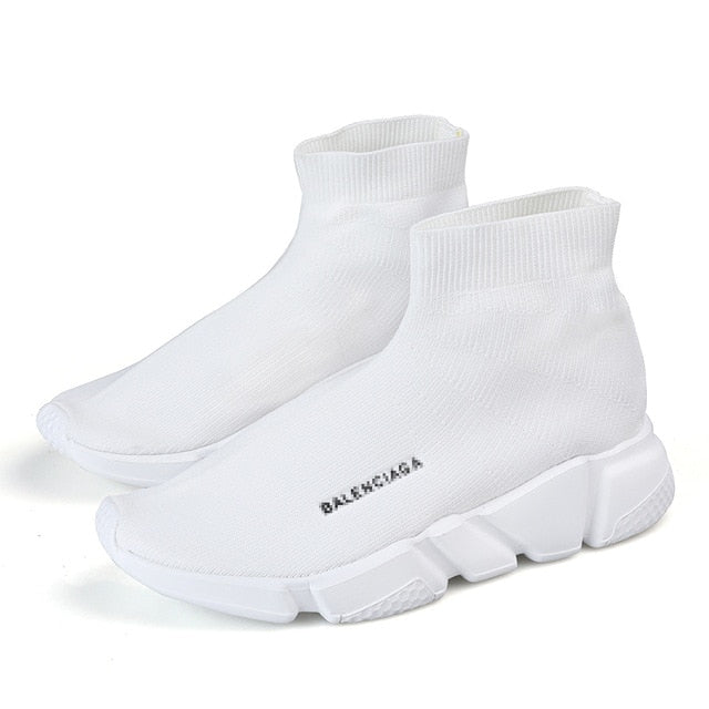 High Top Casual Sock Shoes Men Solid Color Unisex